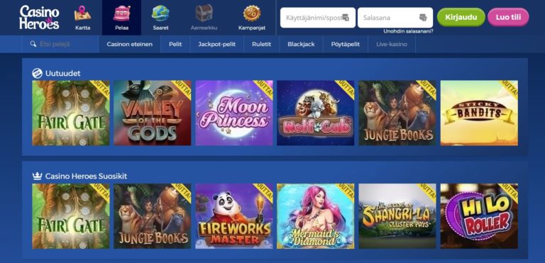 casino heroes pelit
