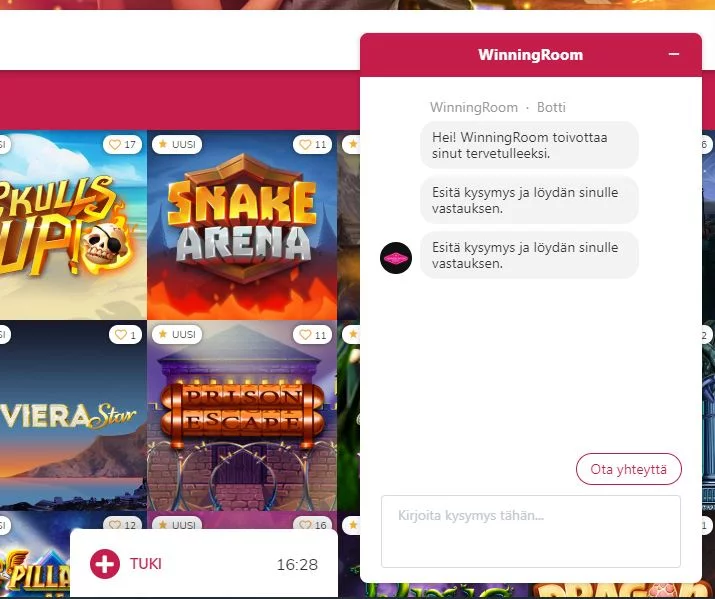 vinneri casino asiakaspalvelu