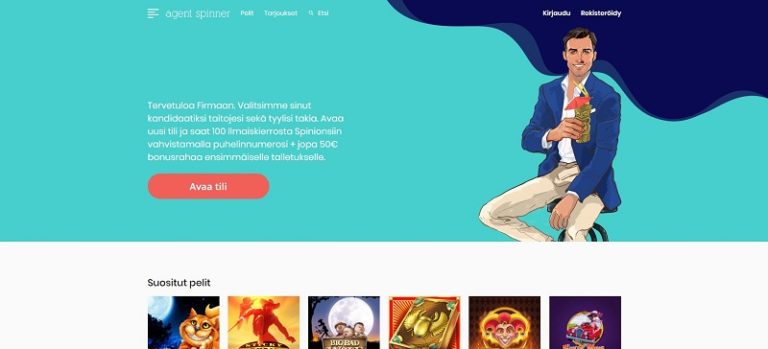 Agent Spinner nettikasinon etusivu