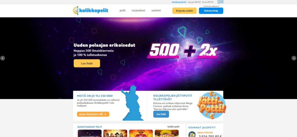 kolikkopelit nettikasino suomalaisille