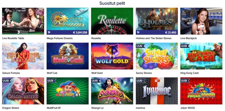 casinoeuro suositut pelit
