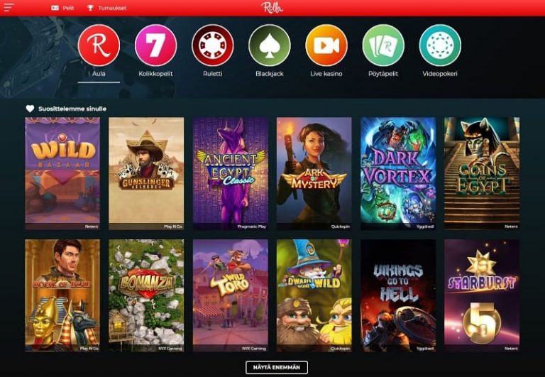 Rolla Casinon pelivalikoima
