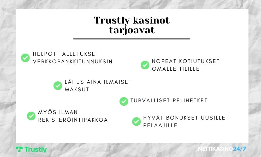 tämän trustly kasinot tarjoavat pelaajilleen