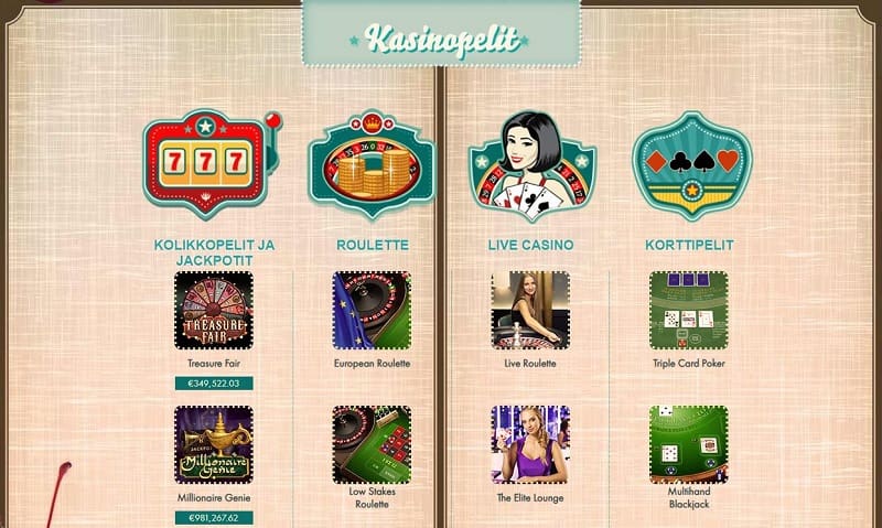 777 Casino kasinopelit