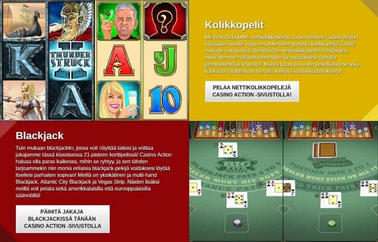 Casino Action pelivalikoima