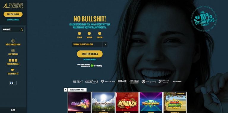 No Account Casino ilman rekisteröintiä
