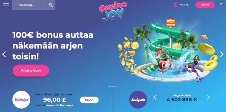 Casino Joy tarjoaa pirteää tunnelmaa.