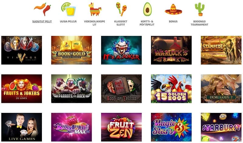 La Fiesta Casino pelivalikoima