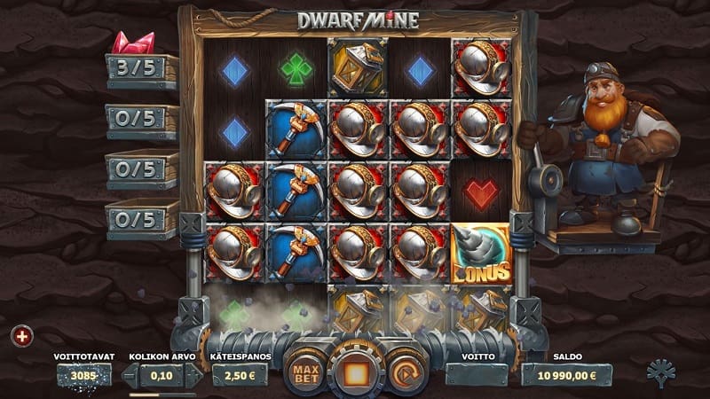 Dwarf Mine laajenevat rullat