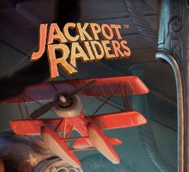 Jackpot raiders logo ja lentokone