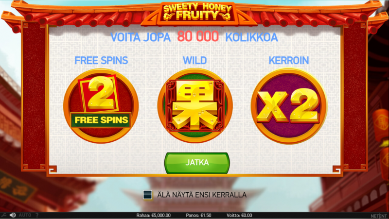sweety_honey_fruity_kolikkopeli