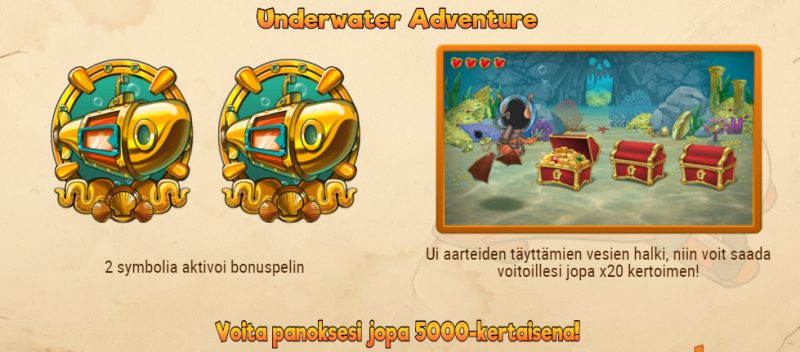 hugos adventure underwater adventure bonuspeli