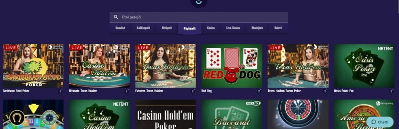 gambola casino pöytäpelit