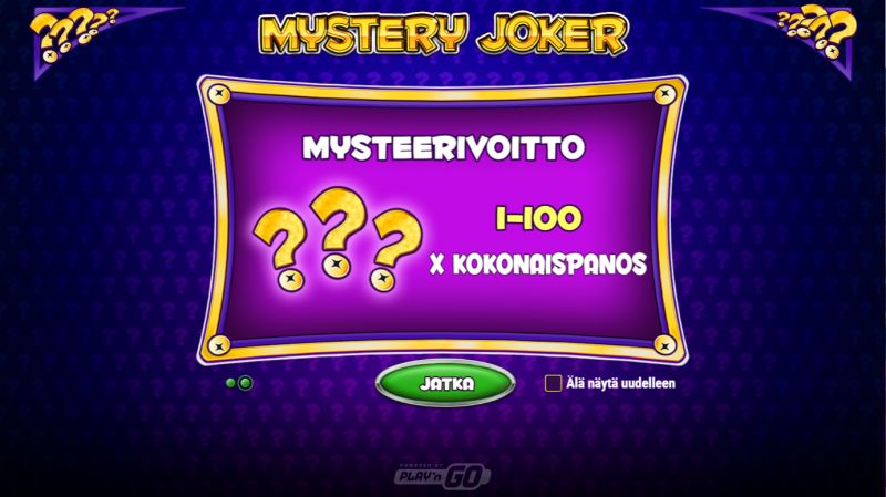 mystery joker ilmaiskierrokset