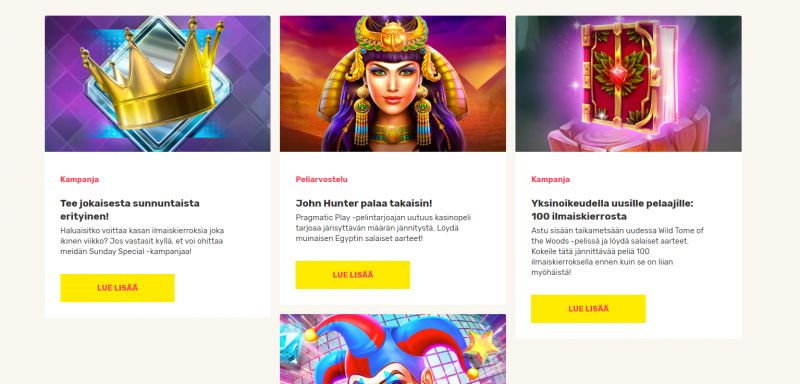 justspin casino kampanjavalikoima