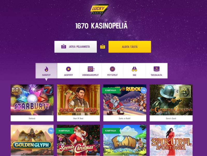 luckycasino pelivalikoima