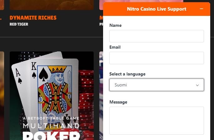 Nitro Casino asiakaspalvelu