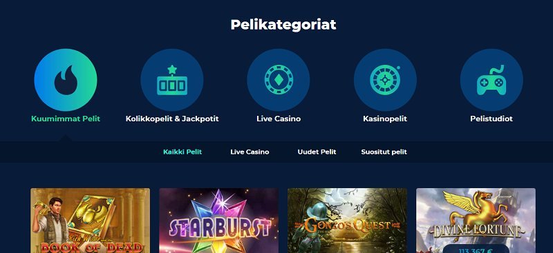 casino planet pelivalikoima