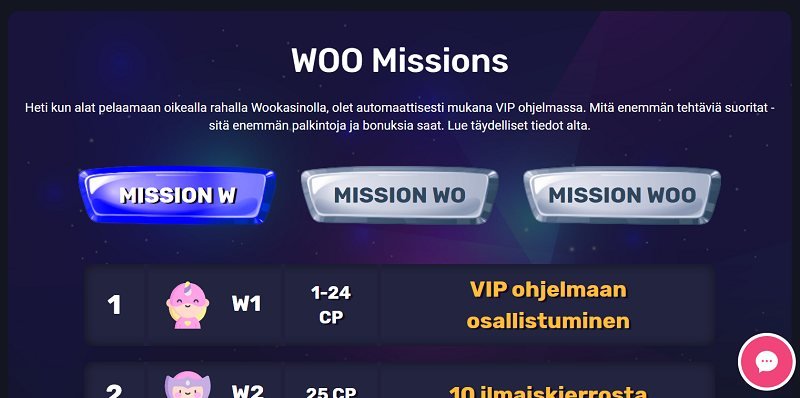 woo casino vip ohjelma