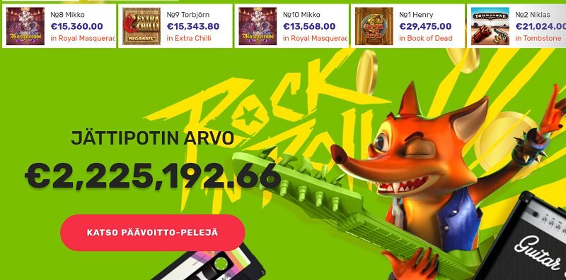 crazy fox casino arvostelu jackpotit