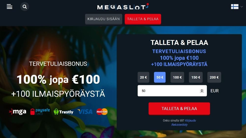 megaslot casino talletusikkuna