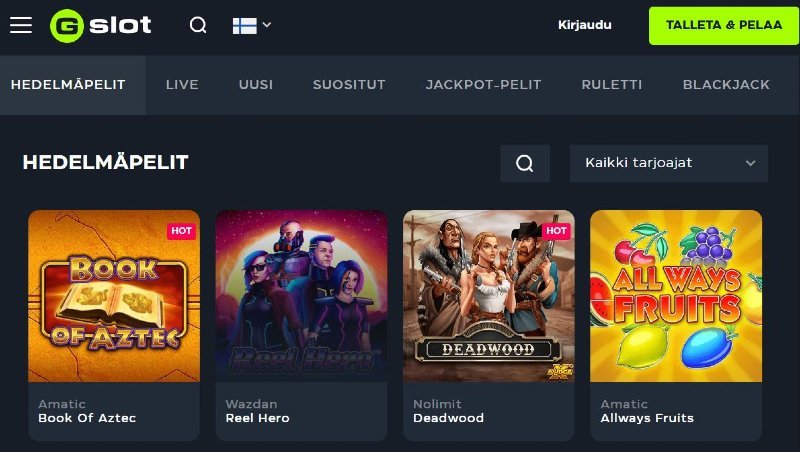 gslot casino arvostelu ja kokemuksia pelivalikoima