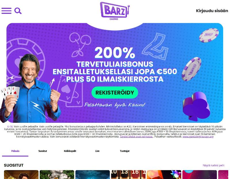 barz casino etusivu rekisteröidy