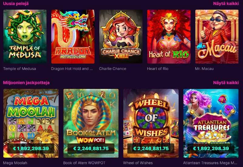 kanuuna casino pelivalikoima