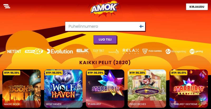 amok casino etusivu tervetuloa