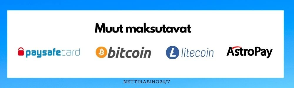 nettikasinoiden maksutavat muut maksutavat