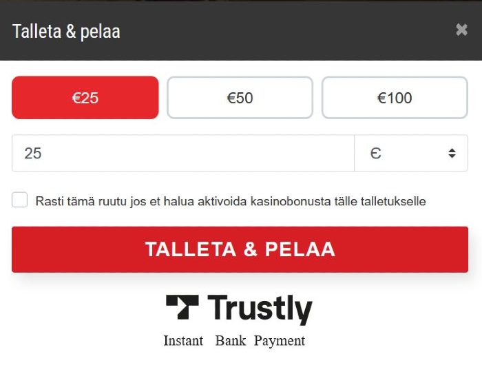 bet rebels casino talletus trustly