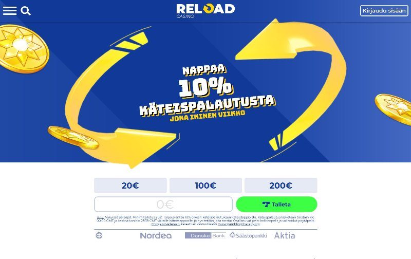 reload casino suomi etusivu