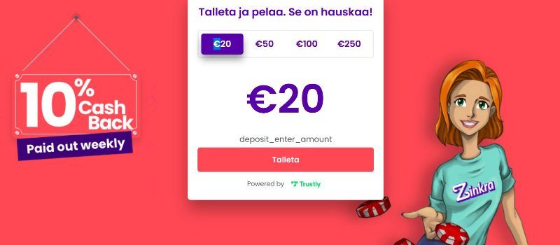 zinkra casino talletus trustlyllä