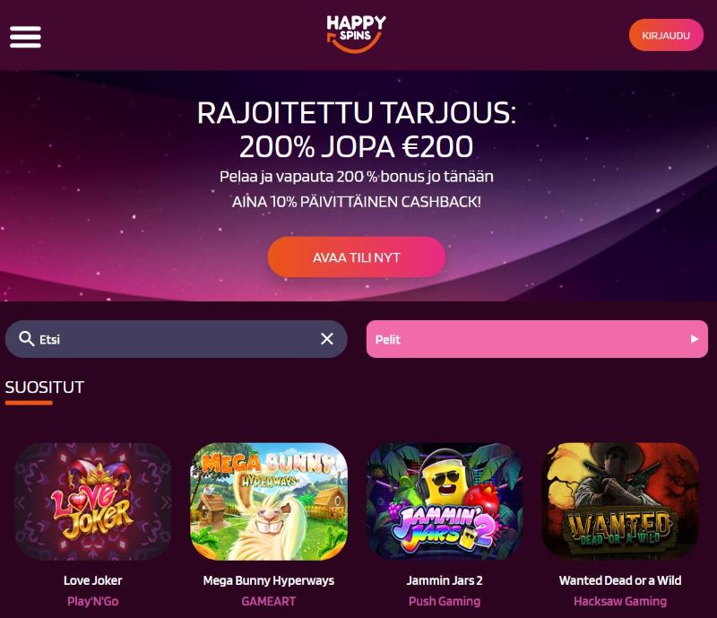 happyspins casino suomi etusivu