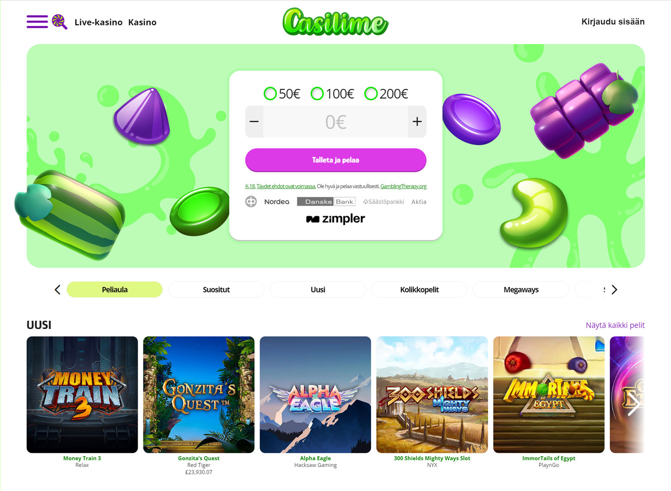 Casilime Casino screenshot