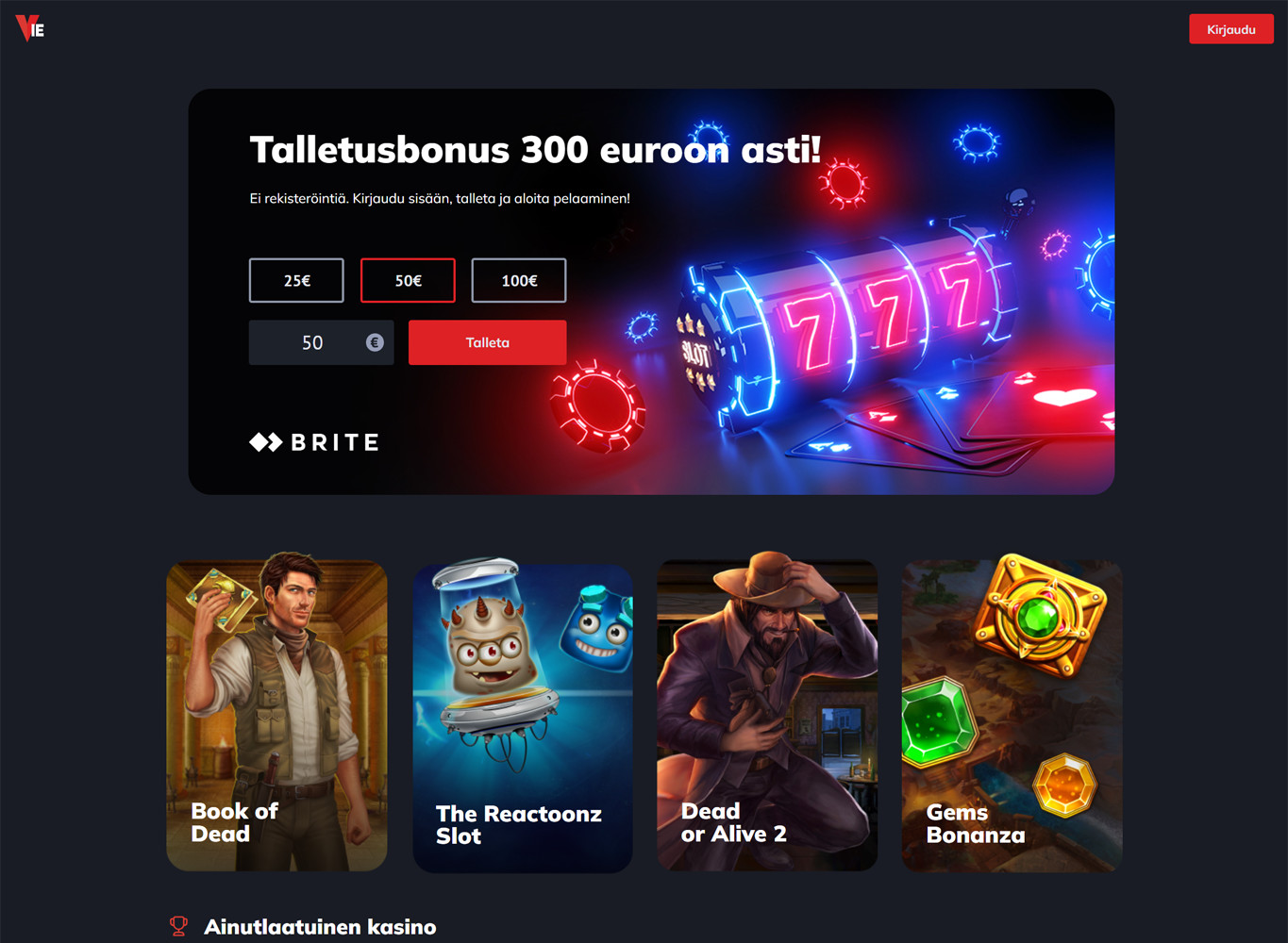 Vie Casino screenshot