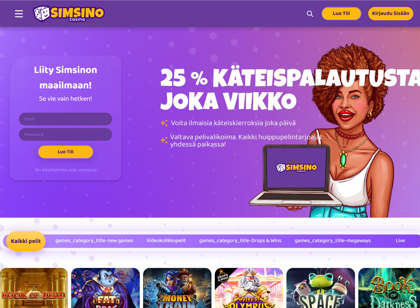 Simsino Casino screenshot