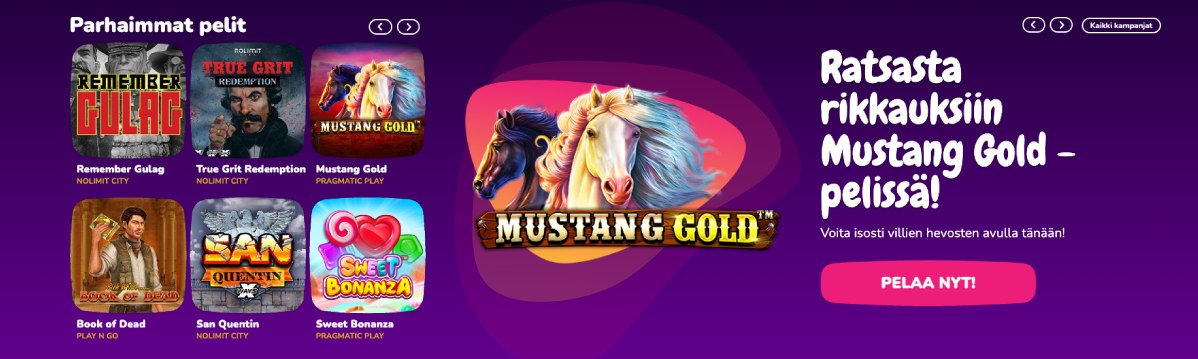 Payoutz Casino Mustang Gold kolikkopeli
