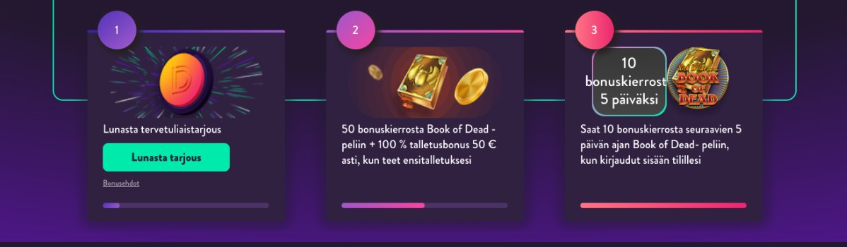 Dunder Casino – näin lunastat tervetuliaisbonuksen