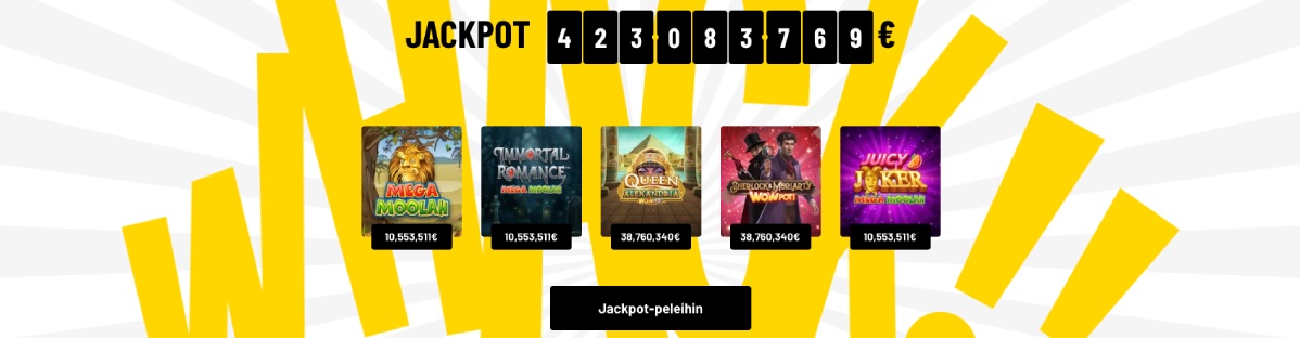 Kazoom Casino jackpot-pelejä