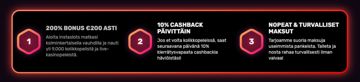 Instaslots – bonuksia ja nopeat rahansiirrot