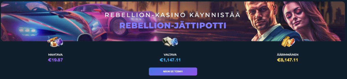 Rebellion Casino jackpotit